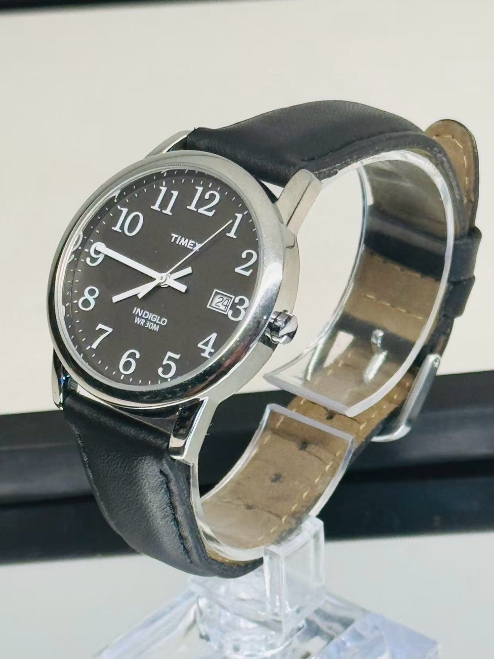 Timex Indiglo Men WR30M Black Dial Quartz Watch 40mm New Battery Works - Picture 3 of 10